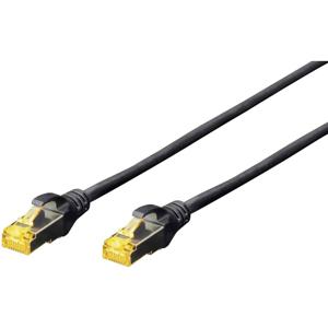 Digitus DK-1644-A-005/BL RJ45 Netwerkkabel, patchkabel CAT 6A S/FTP 0.50 m Zwart Halogeenvrij, Verdraaide paren, Snagless, Vlambestendig 1 stuk(s)