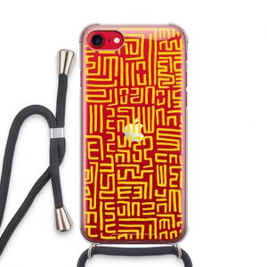 Majorelle Blue Print: iPhone SE 2020 Transparant Hoesje met koord