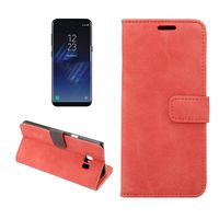 Samsung Galaxy S8 Portemonnee hoesje rood zachte stof - thumbnail