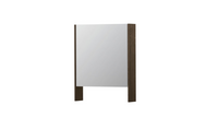 INK SPK3 spiegelkast met 1 dubbel gespiegelde deur, open planchet, stopcontact en schakelaar 60 x 14 x 74 cm, massief eiken charcoal