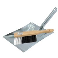 Stoffer en blik lichtbruin/zilver van verzinkt metaal voor binnen Stoffer en blik lichtbruin/zilver van verzinkt metaal voor binnen
