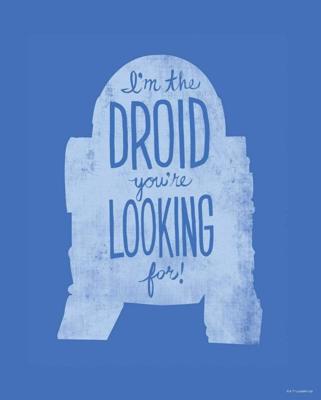 Kunstdruk Star Wars Silhouette Quotes R2D2 40x50cm