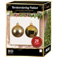 Gouden Kerstversiering Kerstballen 24-delig 6 en 8 cm   -