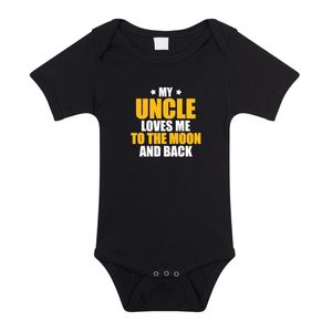 Uncle loves me to the moon oom cadeau baby rompertje zwart jongen/meisje