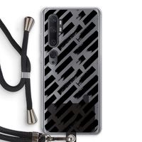 Zwarte vegen: Xiaomi Mi Note 10 Transparant Hoesje met koord
