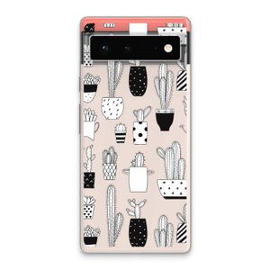Cactusmotief: Google Pixel 6 Transparant Hoesje