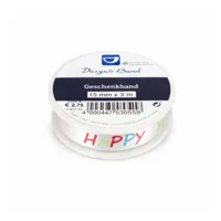 Horn cadeaulint Happy Birthday satijn 3 m | 36 stuks