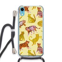 Cute Tigers and Leopards: iPhone XR Transparant Hoesje met koord