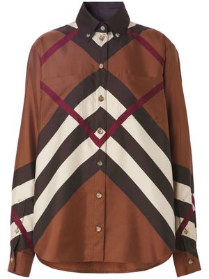 Burberry chemise à carreaux - Marron