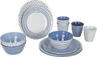 Bo-Camp Mix & Match melamine serviesset - 16-delig - Blauw - thumbnail