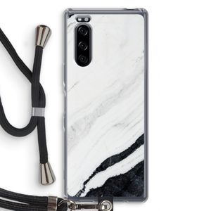 Elegante marmer: Sony Xperia 5 Transparant Hoesje met koord