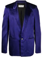 Saint Laurent blazer en satin à simple boutonnage - Violet - thumbnail