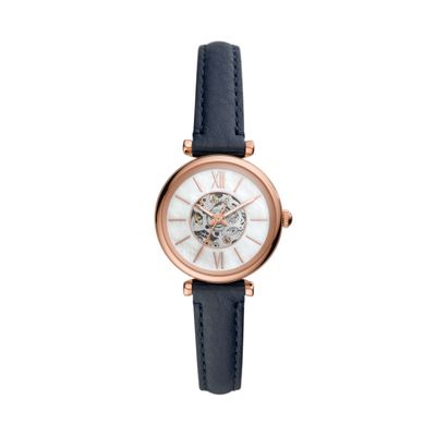 Horlogeband Fossil ME3213 Leder Blauw 12mm