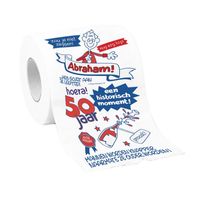 Abraham 50 jaar wc papier met grappige tekst cadeau / versiering   - - thumbnail