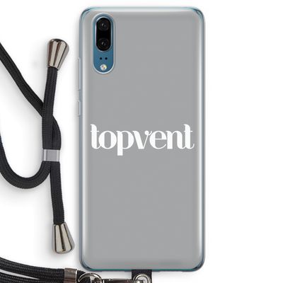 Topvent Grijs Wit: Huawei P20 Transparant Hoesje met koord