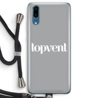Topvent Grijs Wit: Huawei P20 Transparant Hoesje met koord