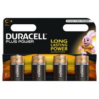 Duracell Plus Power alkaline C-batterijen, verpakking van 4