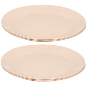 Borden - 8x - eco beige - D21 cm - afbreekbaar bio materiaal - ontbijtbordjes - dinerborden