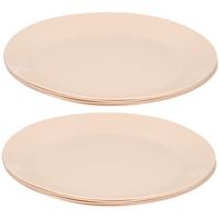 Borden - 8x - eco beige - D21 cm - afbreekbaar bio materiaal - ontbijtbordjes - dinerborden