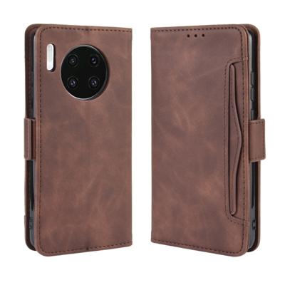 Portemonnee stijl huid voelen kalf patroon lederen draagtas voor Huawei mate 30 met aparte kaartsleuf (bruin)