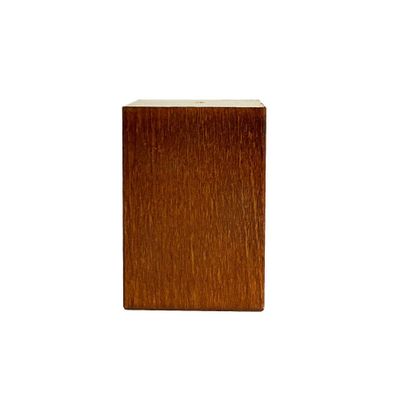 Meubelpoot bruin vierkant 5 bij 5 cm en hoogte 7 cm van massief hout