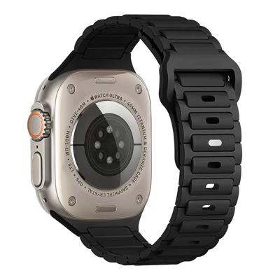 Apple Watch Bandje Raveo - Siliconen - Zwart - 44, 45, 46 & 49mm Apple Watch Bandje Raveo - Siliconen - Zwart - 44, 45, 46 & 49mm