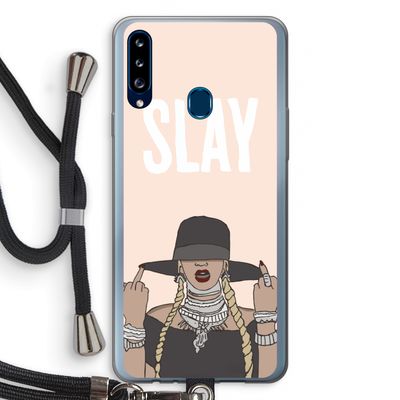 Slay All Day: Samsung Galaxy A20s Transparant Hoesje met koord