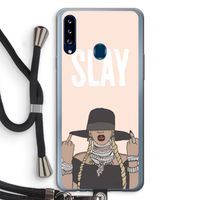 Slay All Day: Samsung Galaxy A20s Transparant Hoesje met koord