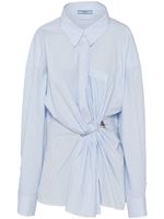 Prada chemise en popeline à détail noué - Bleu