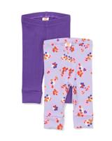 HEMA Baby Meegroeilegging Rib Bloemen Paars (paars)
