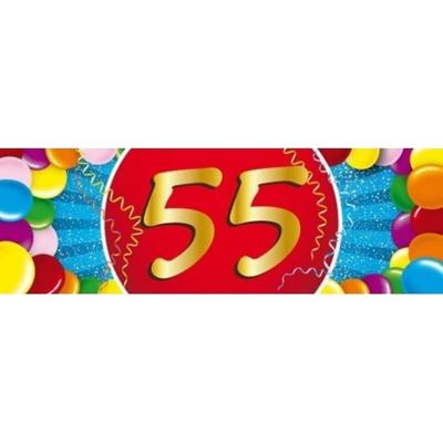55 jaar leeftijd sticker - 19 x 6 cm - verjaardag - jubileum - versiering