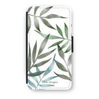 Tropical watercolor leaves: iPhone XS Flip Hoesje