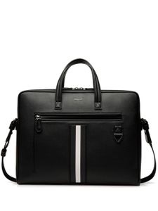 Bally pochette d'ordinateur en cuir à détails rayés - Noir