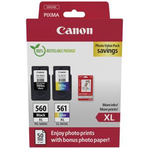 Canon Inktcartridge CRG PG-560XL/CL-561XL Photo Value Pack Origineel 2-pack Zwart, Cyaan, Magenta, Geel 3712C008