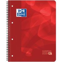 Oxford projectbook, ft A4+, geruit 5 mm, 4 gaatsperforatie, 120 vel, rood - thumbnail
