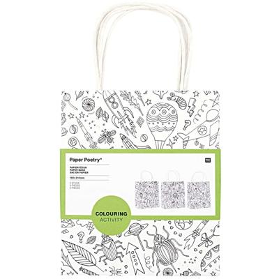 12x Knutsel papieren tassen / tasjes - om in te kleuren - kinderen