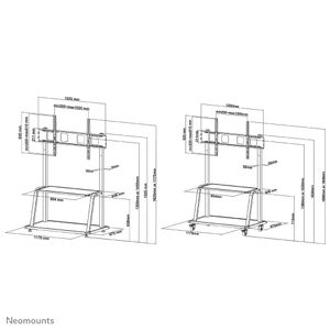 Neomounts NS-M4000 BLACK verrijdbaar flatscreen meubel zwart