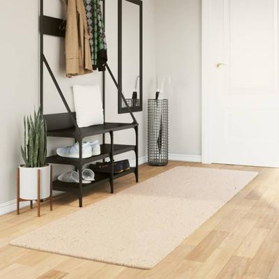 VidaXL Vloerkleed huarte laagpolig zacht wasbaar 80x250 cm beige