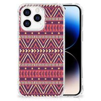 iPhone 14 Pro Doorzichtige Silicone Hoesje Aztec Paars