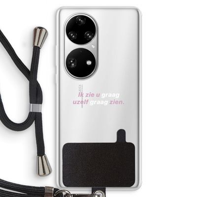 uzelf graag zien: Huawei P50 Pro Transparant Hoesje met koord