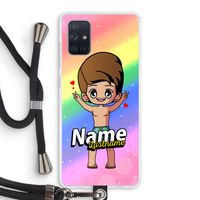 Chibi Maker man: Samsung Galaxy A71 Transparant Hoesje met koord