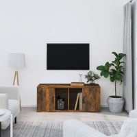 Tv-meubel 100x35x40 cm bewerkt hout gerookt eikenkleurig - thumbnail