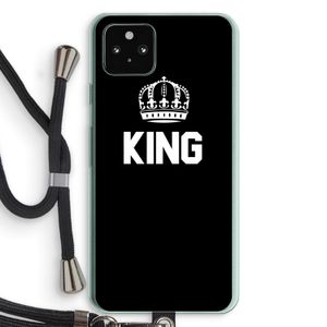 King zwart: Pixel 5a 5G Transparant Hoesje met koord
