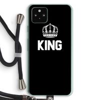 King zwart: Pixel 5a 5G Transparant Hoesje met koord