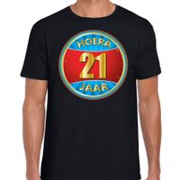 Verjaardagscadeau shirt hoera 21 jaar voor zwart voor heren 2XL  -
