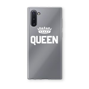 Queen zwart: Samsung Galaxy Note 10 Transparant Hoesje