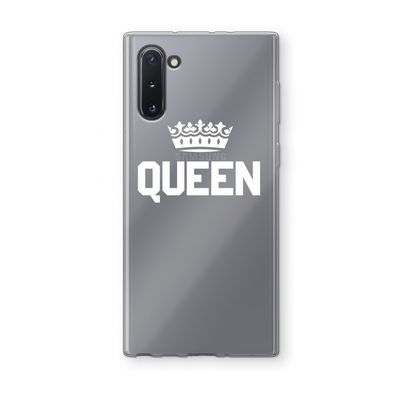 Queen zwart: Samsung Galaxy Note 10 Transparant Hoesje