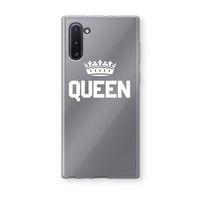 Queen zwart: Samsung Galaxy Note 10 Transparant Hoesje