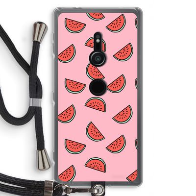 Watermeloen: Sony Xperia XZ2 Transparant Hoesje met koord