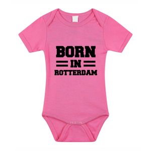 Born in Rotterdam cadeau baby rompertje roze meisjes